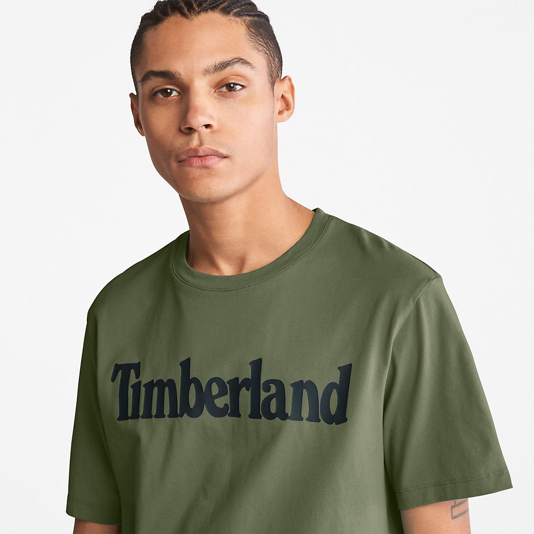 Timberland Mens Kennebec River Logo T-Shirt for Men in Dark Green