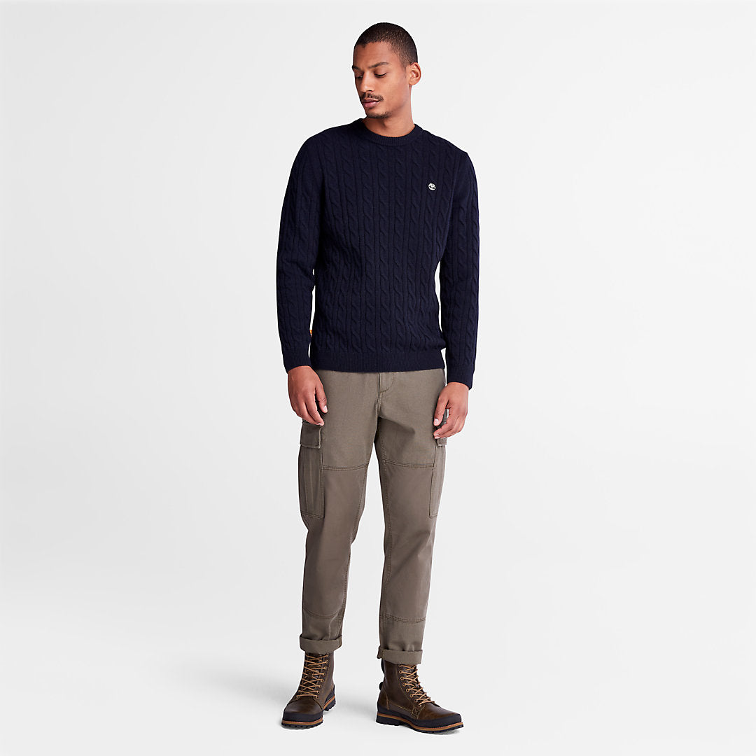 Timberland Mens Phillips Brook Cable-knit Sweater for Men in Navy
