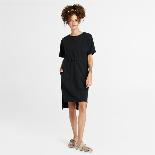 Timberland Womens Drawstring T-Shirt Dress for Women in Black