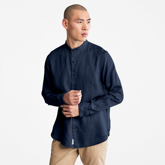 Timberland Mens Mill River Linen Shirt for Men in Navy