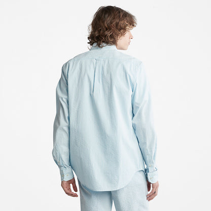 Timberland Mens Striped Seersucker Shirt for Men in Blue