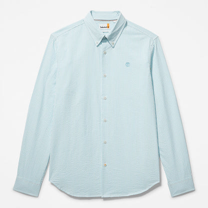 Timberland Mens Striped Seersucker Shirt for Men in Blue