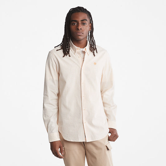 Timberland Mens Striped Seersucker Shirt for Men in Orange