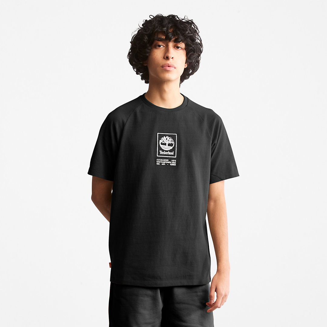 Timberland Mens Heavyweight Logo T-Shirt for Men in Black