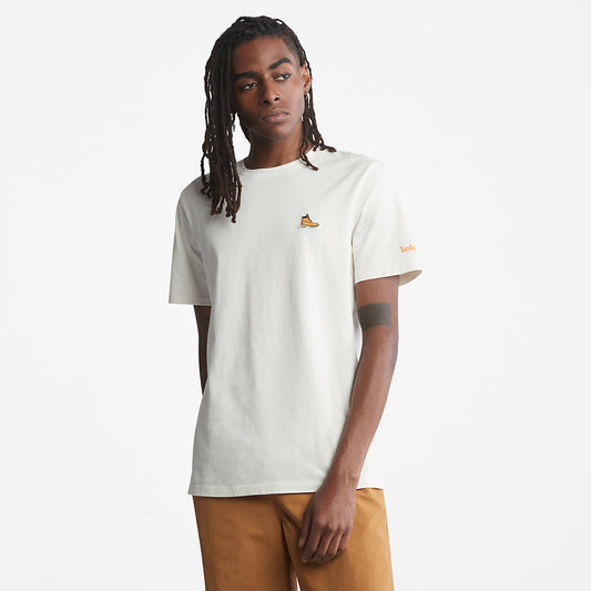 Timberland Mens Boot-Logo T-Shirt for Men in White