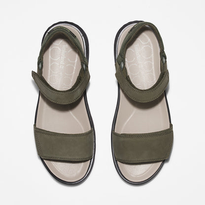 Timberland Womens Ray City Ankle Strap Sandal for Women in Dark Green
