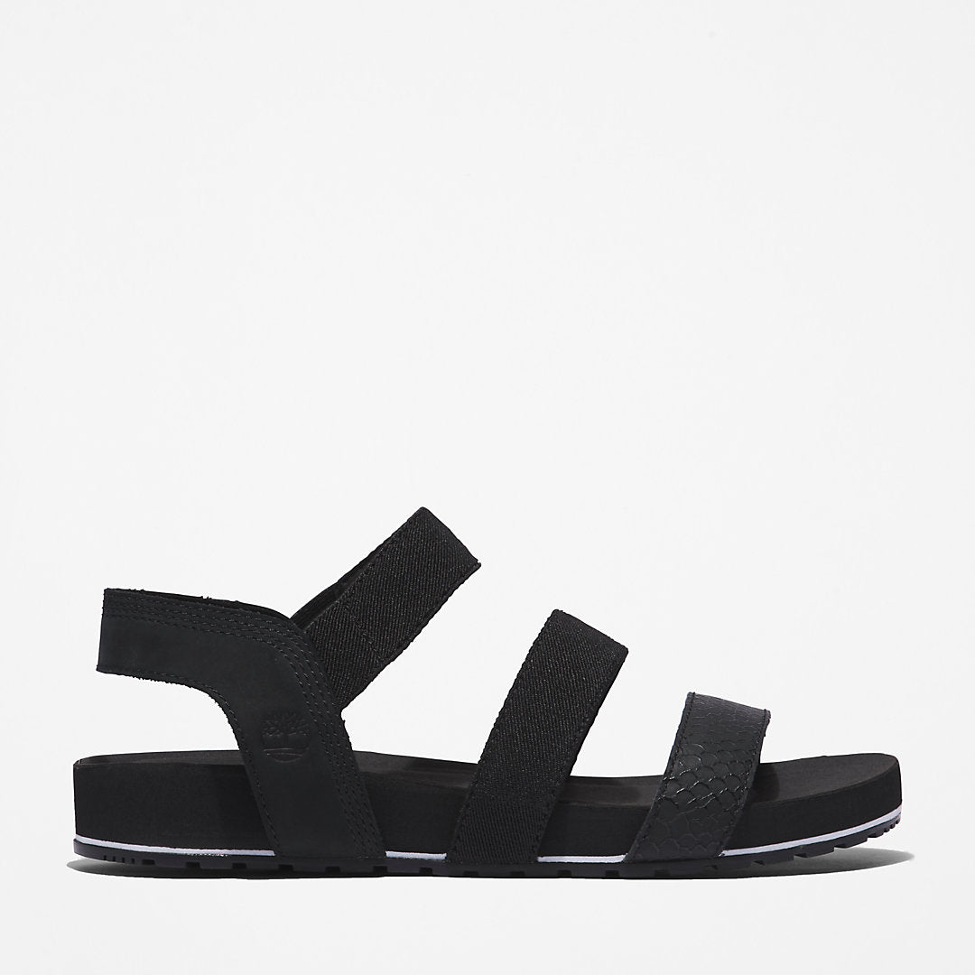 Timberland Womens Malibu Waves Ankle-strap Sandal for Women in Black