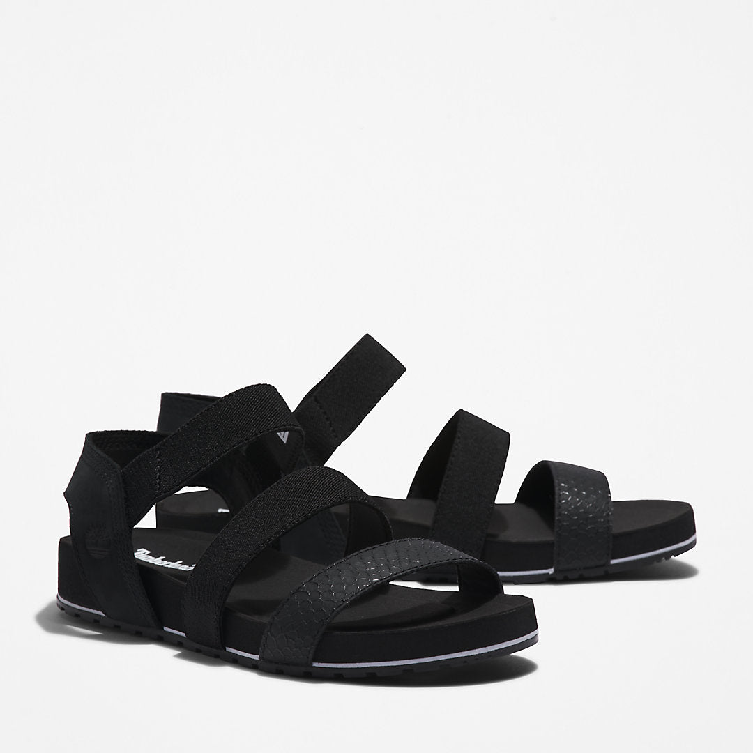 Timberland Womens Malibu Waves Ankle-strap Sandal for Women in Black