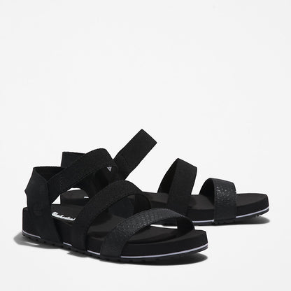 Timberland Womens Malibu Waves Ankle-strap Sandal for Women in Black