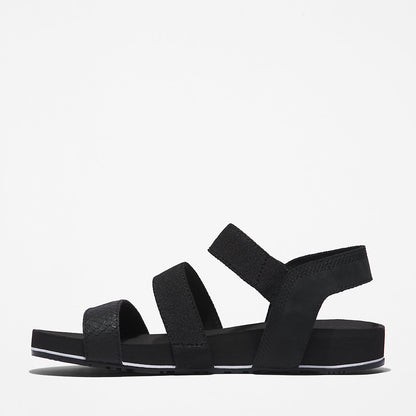 Timberland Womens Malibu Waves Ankle-strap Sandal for Women in Black