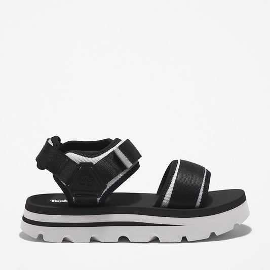 Timberland Womens Euro Swift Ankle-Strap Sandal for Women in Monochrome Black
