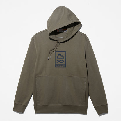 Timberland Mens Mountains-to-Rivers Hoodie for Men in Dark Green
