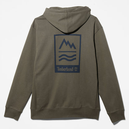 Timberland Mens Mountains-to-Rivers Hoodie for Men in Dark Green