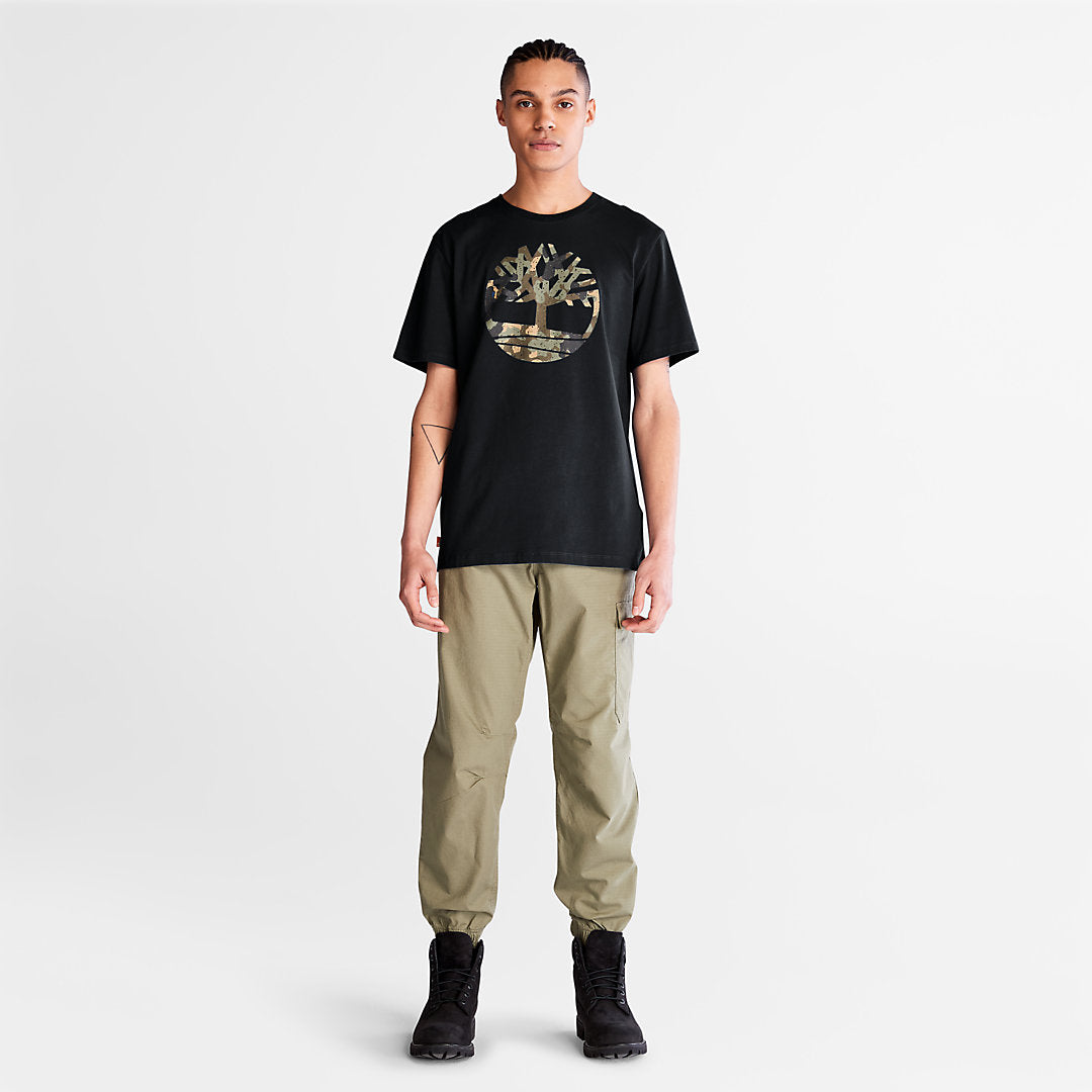 Timberland Mens Camo-Logo T-Shirt for Men in Black