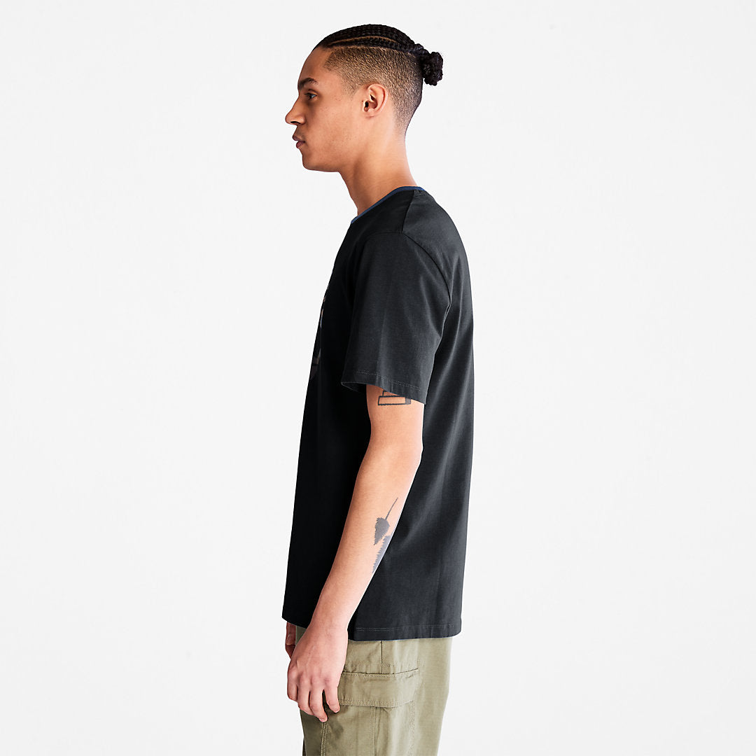 Timberland Mens Camo-Logo T-Shirt for Men in Black