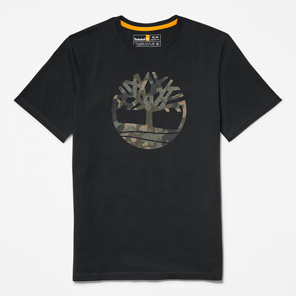 Timberland Mens Camo-Logo T-Shirt for Men in Black