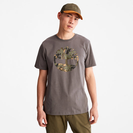 Timberland Mens Camo-Logo T-Shirt for Men in Grey