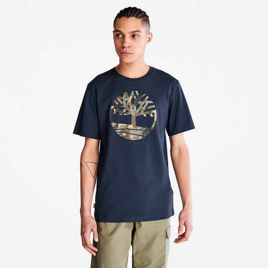 Timberland Mens Camo-Logo T-Shirt for Men in Navy