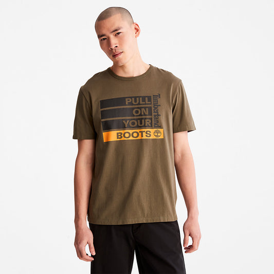 Timberland Mens Earth Day EK+ T-Shirt for Men in Dark Green