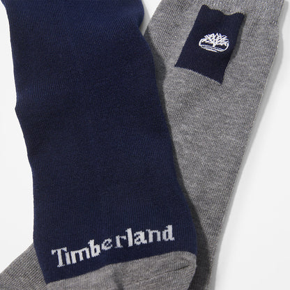 Timberland Mens 2-Pack Crew Socks for Men in Grey