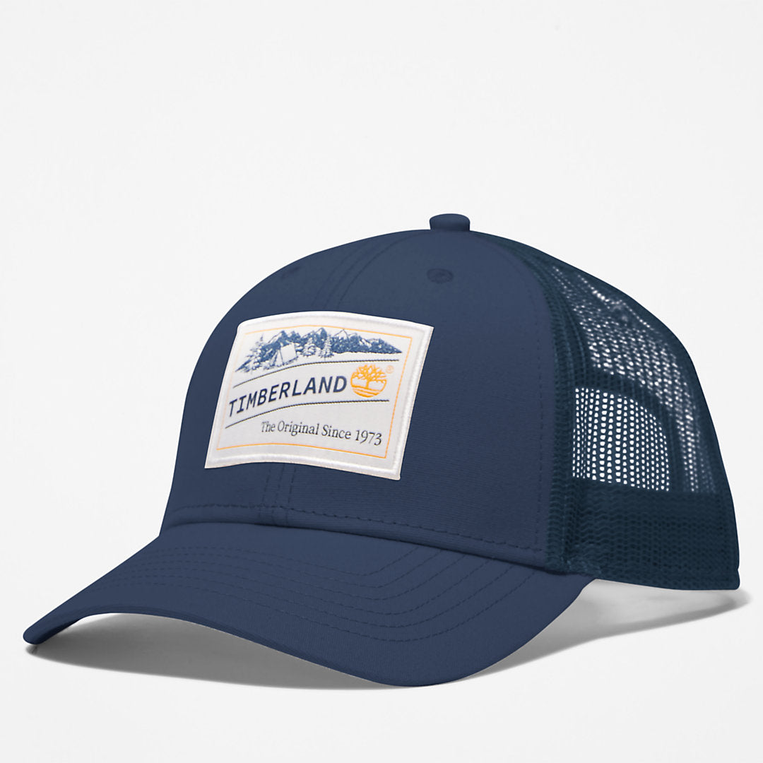 Timberland Mens Camping Patch Trucker Hat for Men in Blue