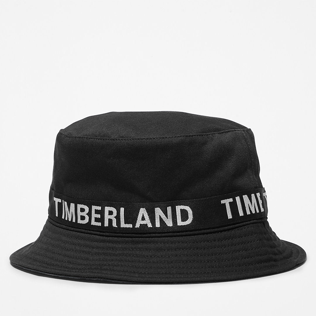 Timberland Mens Logo Bucket Hat for Men in Black