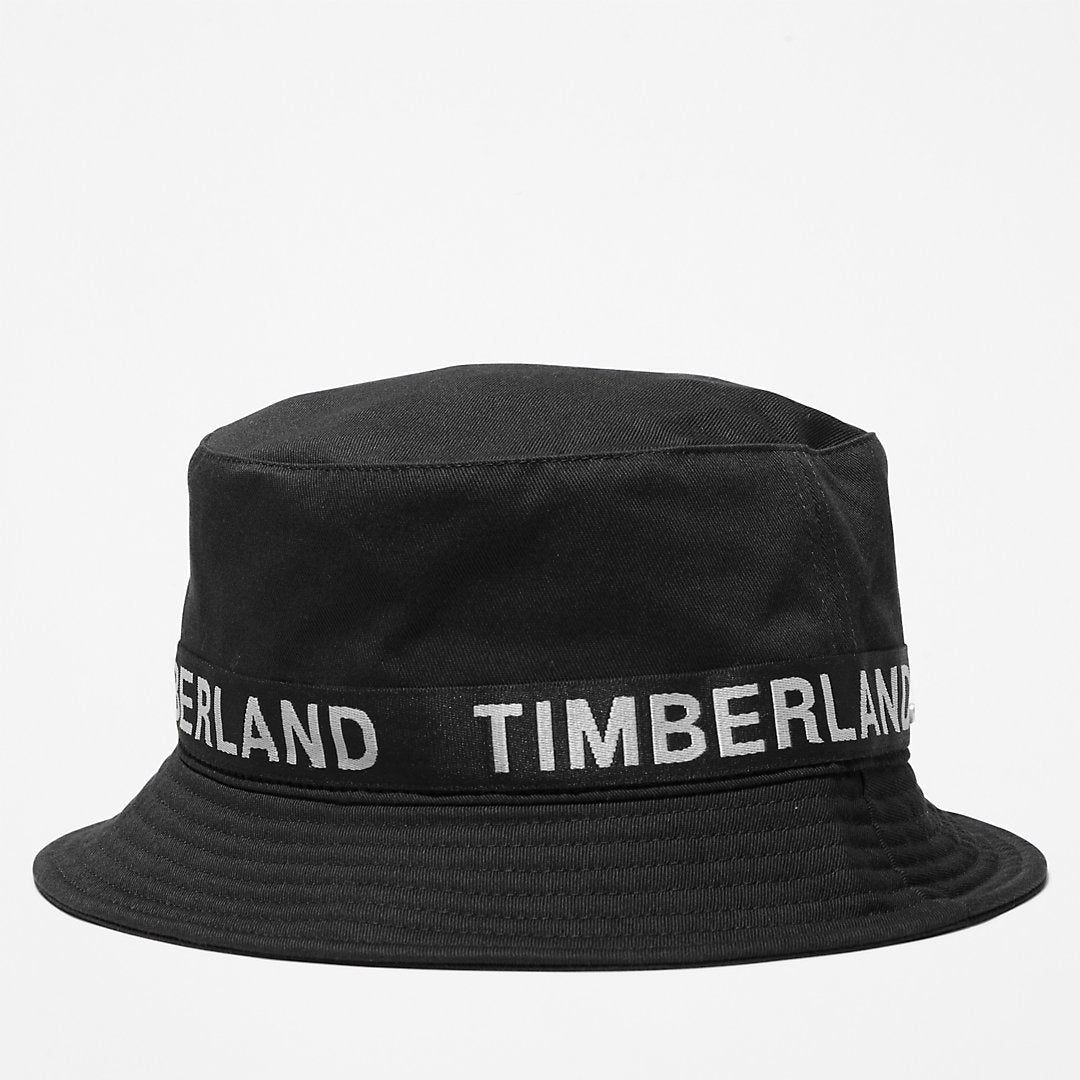 Timberland Mens Logo Bucket Hat for Men in Black