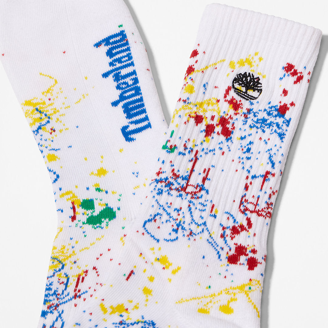Timberland Mens 2-Pack Pride Crew Socks for Men in White