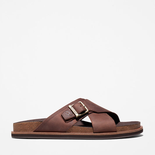 Timberland Mens Amalfi Vibes Cross Slide Sandal for Men in Brown