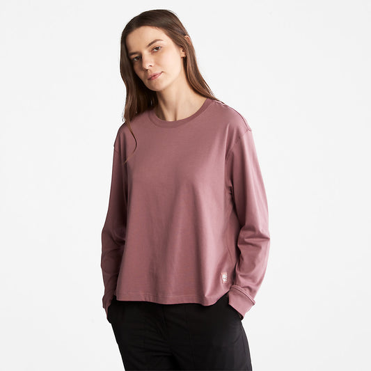 Timberland Womens Anti-Odour Supima® Cotton Long-sleeved T-Shirt for Women in Dark Pink