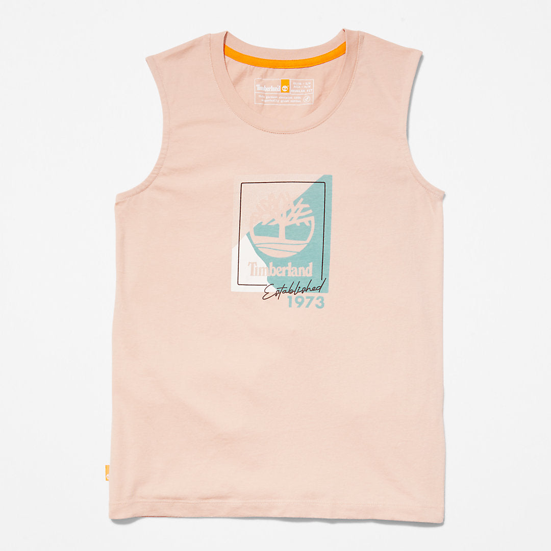 Timberland Womens Logo Tank Top for Women in Light Pink