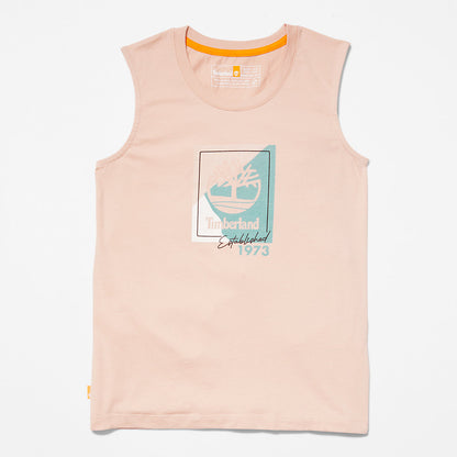 Timberland Womens Logo Tank Top for Women in Light Pink