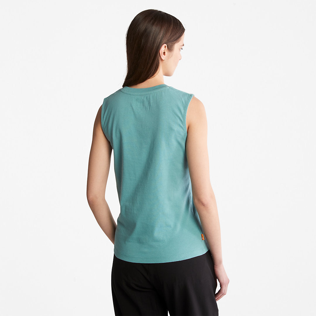 Timberland Womens Logo Tank Top for Women in teal