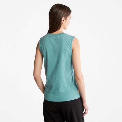 Timberland Womens Logo Tank Top for Women in teal