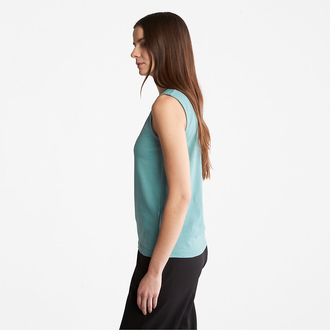 Timberland Womens Logo Tank Top for Women in teal