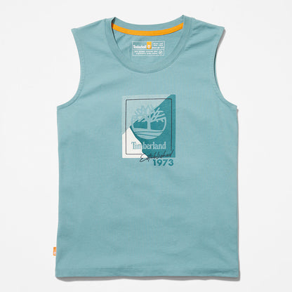 Timberland Womens Logo Tank Top for Women in teal