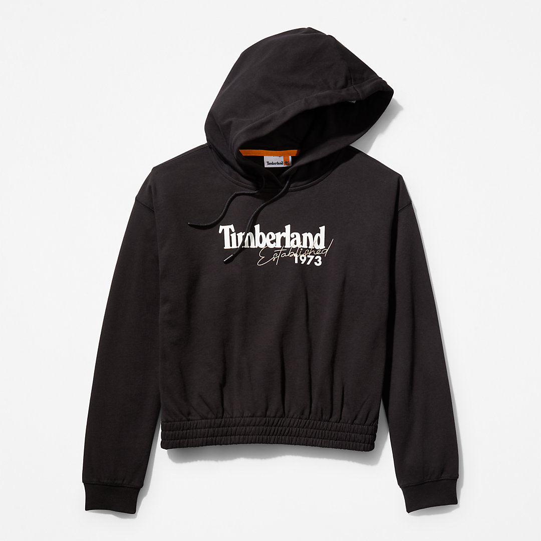 Timberland Womens Established 1973 Logo Hoodie for Women in Black