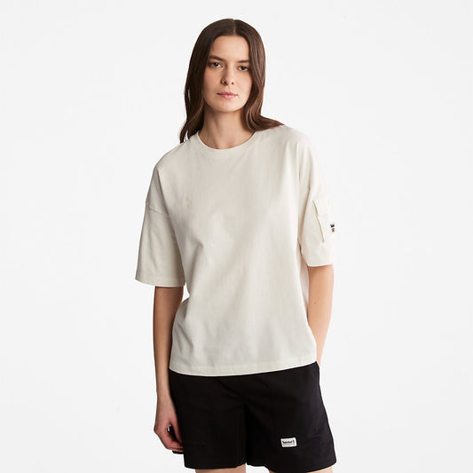 Timberland Womens Progressive Utility Pocket T-Shirt for Women in White
