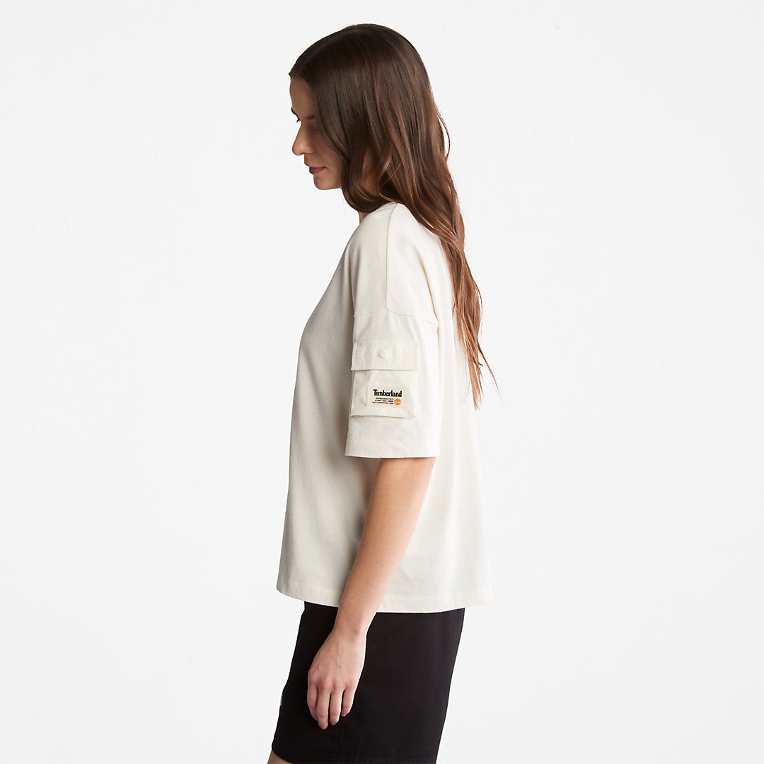 Timberland Womens Progressive Utility Pocket T-Shirt for Women in White