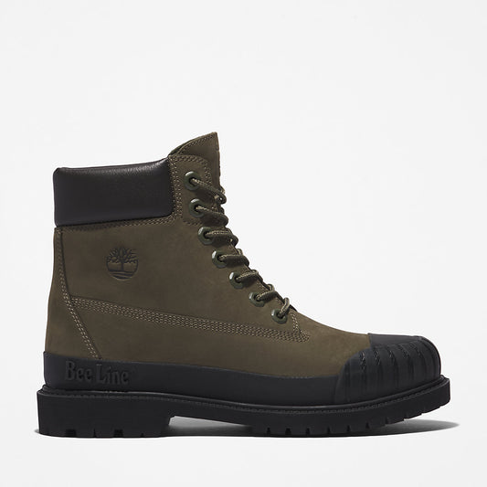 Timberland Womens Bee Line x Timberland® 6 Inch Rubber Toe Boot for Women in Dark Green/Black