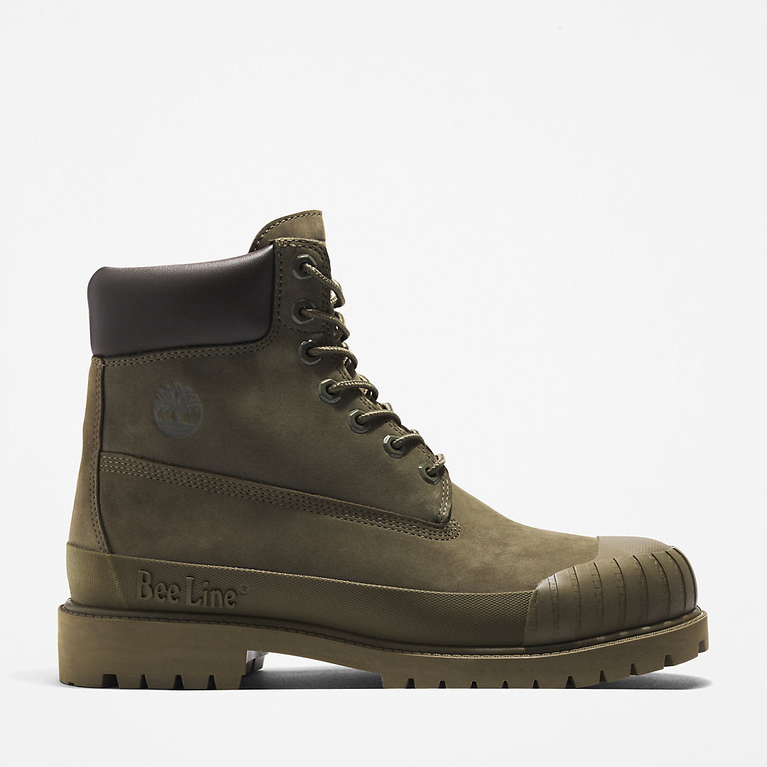 Timberland Mens Bee Line x Timberland® 6 Inch Rubber Toe Boot for Men in Dark Green