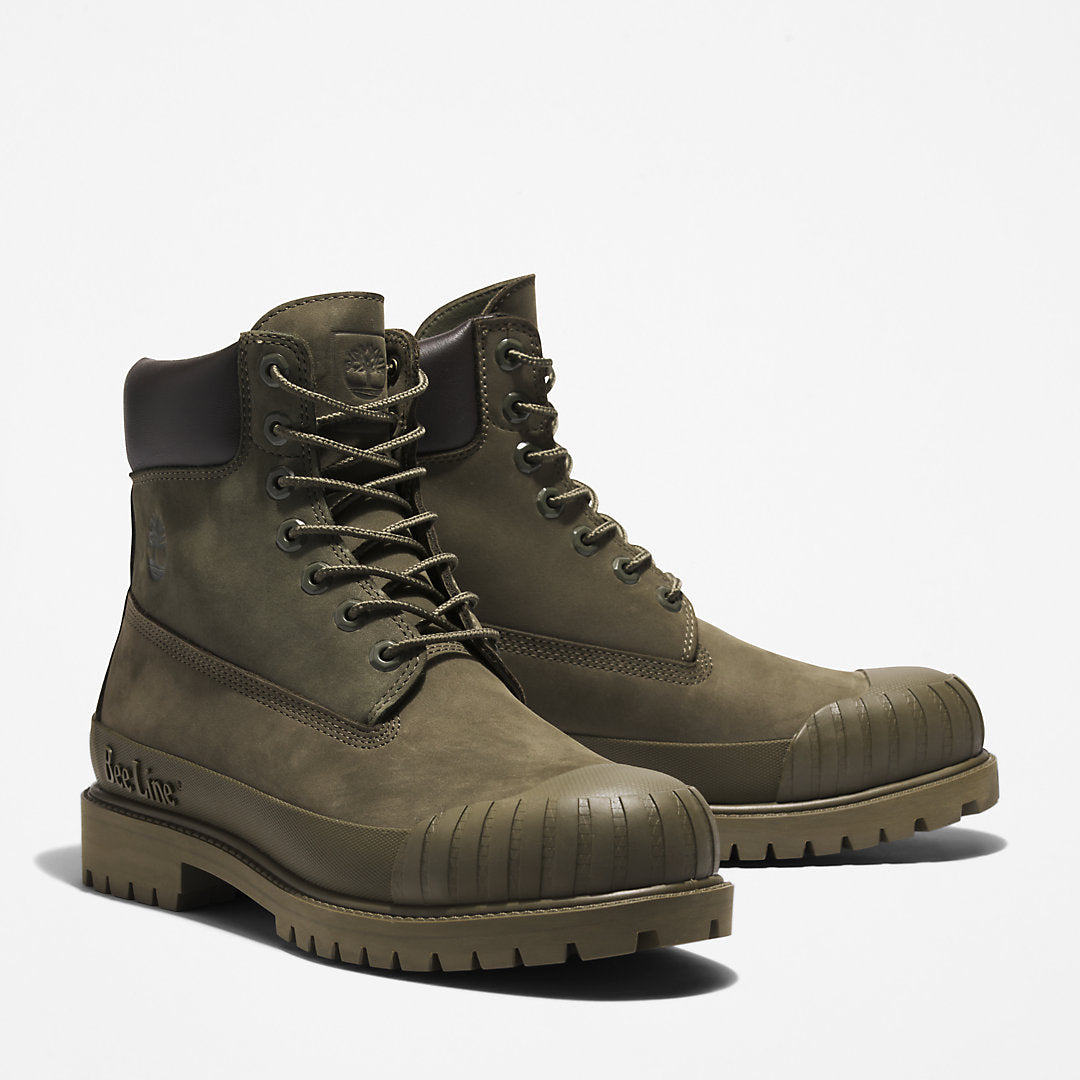 Timberland Mens Bee Line x Timberland® 6 Inch Rubber Toe Boot for Men in Dark Green