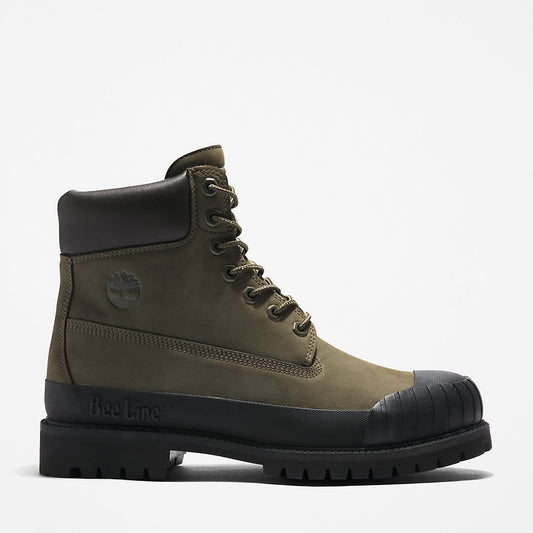 Timberland Mens Bee Line x Timberland® 6 Inch Rubber Toe Boot for Men in Dark Green/Black