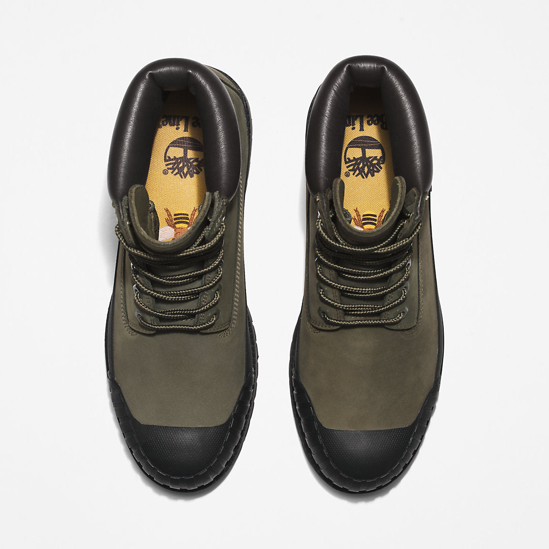 Timberland Mens Bee Line x Timberland® 6 Inch Rubber Toe Boot for Men in Dark Green/Black