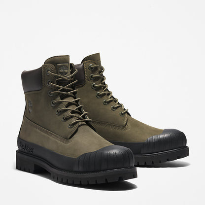 Timberland Mens Bee Line x Timberland® 6 Inch Rubber Toe Boot for Men in Dark Green/Black
